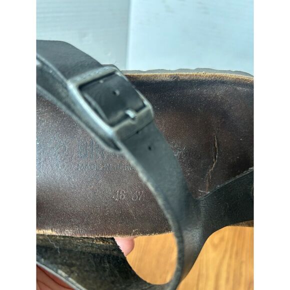 Birkenstock Gizeh Leather Unisex Sandal Black Men 5 5.5 Women 7.5 8 - Picture 3 of 9